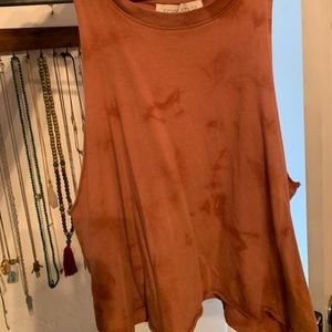 Hippie boho Rust tie dye crop top